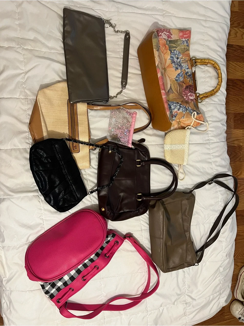 Lot of Assorted Women’s Handbas - Mixed Colors and Brands